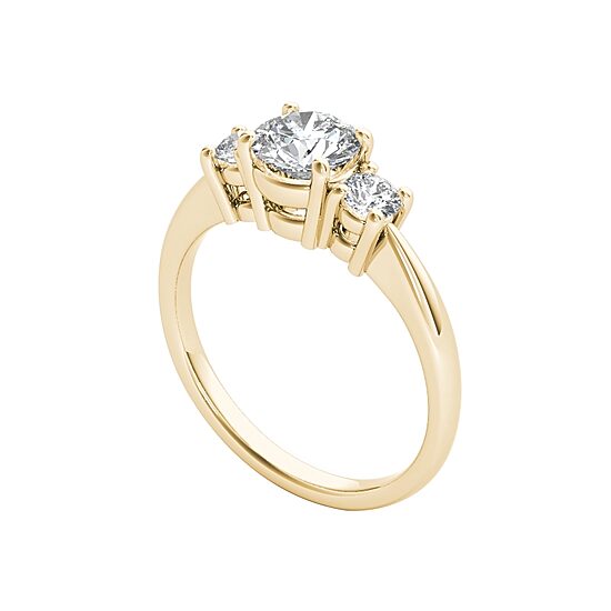 1 1/2 CT.T.W. Natural Round Diamond 14K Gold 3-Stone Ring
