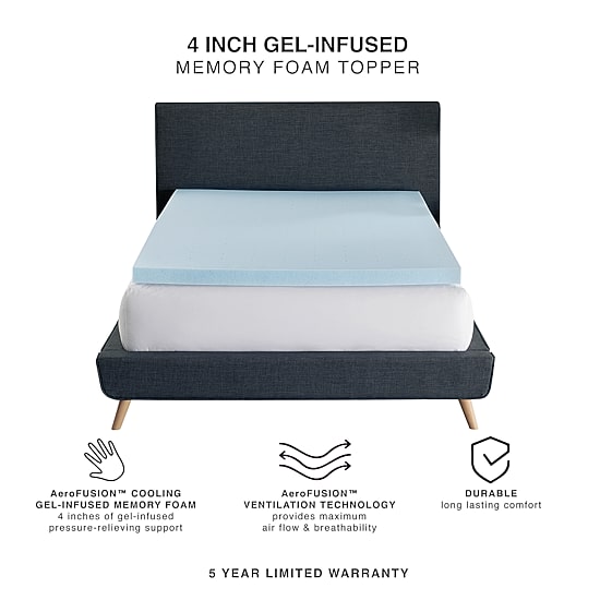 Bodipedic™ Home 4 Inch Gel Memory Foam Topper