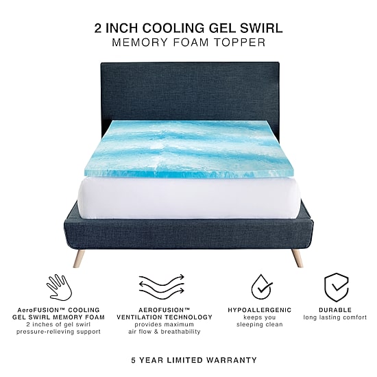 Bodipedic Home 2 Inch Gel Swirl Memory Foam Topper