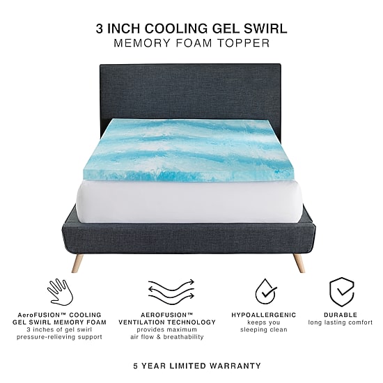 Bodipedic™ Home 3 Inch Gel Swirl Memory Foam Topper