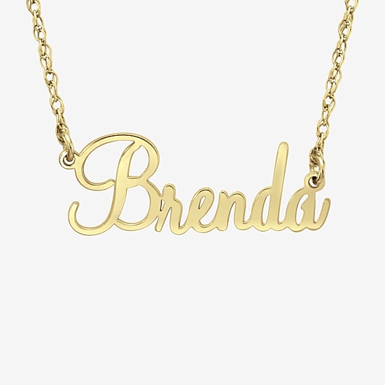 Personalized Womens 24K Gold Over Silver 18 Inch Pendant Necklace