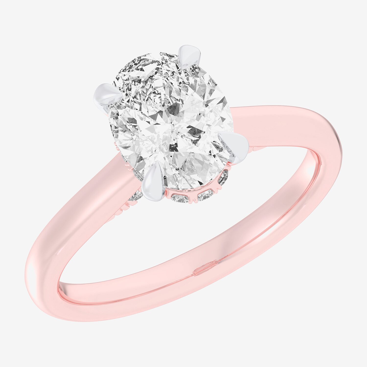 G-H / Si1-Si2) Womens 1 1/ CT. T.W. Lab Grown White Diamond 14K Gold Oval Solitaire Engagement Ring