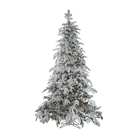 Northlight Full Whistler Noble Artificial Clear Lights 7 1/2 Foot Flocked Fir Christmas Tree