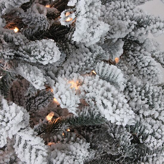 Northlight Full Whistler Noble Artificial Clear Lights 7 1/2 Foot Flocked Fir Christmas Tree