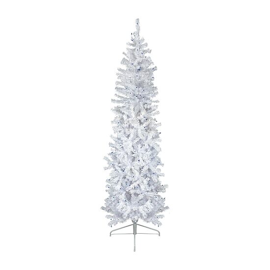 Northlight Woodbury White Pencil Artificial  Blue Lights 6 1/2 Foot Pre-Lit Pine Christmas Tree