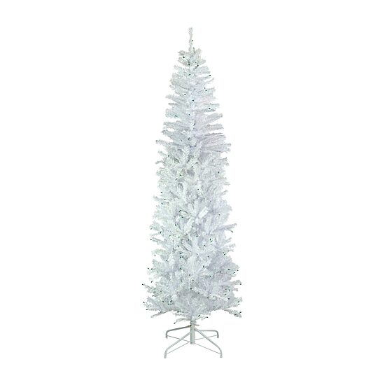 Northlight Woodbury White Pencil Artificial  Green Lights 6 1/2 Foot Pre-Lit Pine Christmas Tree