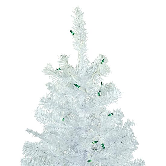 Northlight Woodbury White Pencil Artificial  Green Lights 6 1/2 Foot Pre-Lit Pine Christmas Tree
