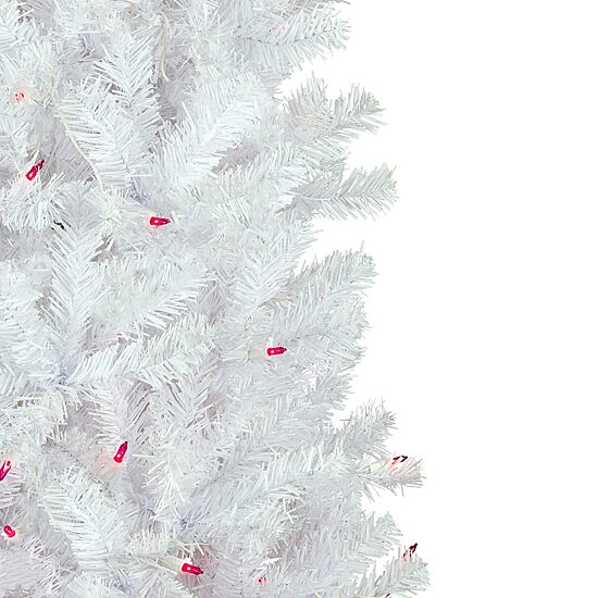 Northlight Woodbury White Pencil Artificial  Pink Lights 6 1/2 Foot Pre-Lit Pine Christmas Tree