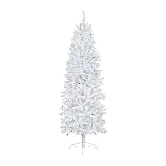 Northlight Slim Geneva White Spruce Artificial  Green Lights 6 1/2 Foot Pre-Lit Christmas Tree