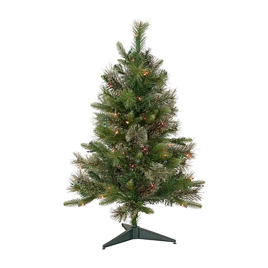 Northlight Kingston Cashmere Full Artificial Multi Lights 3 Foot Pre-Lit Pine Christmas Tree