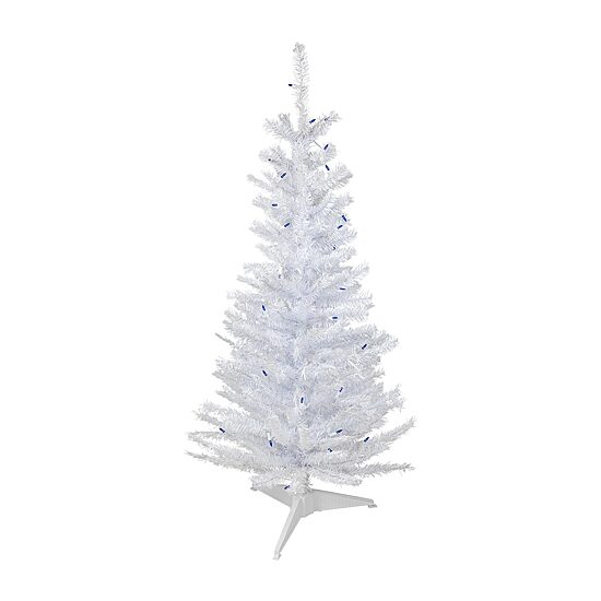 Northlight Woodbury White Slim Artificial  Blue Lights 4 Foot Pre-Lit Pine Christmas Tree