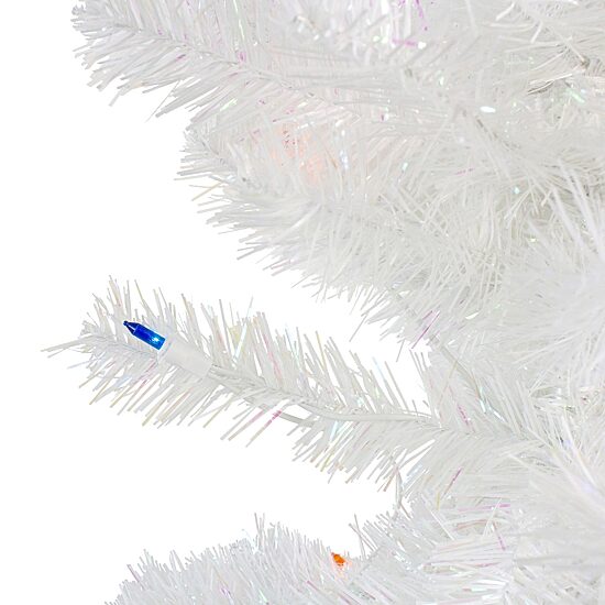 Northlight White Slim Artificial Multi Lights 4 Foot Pre-Lit Pine Christmas Tree