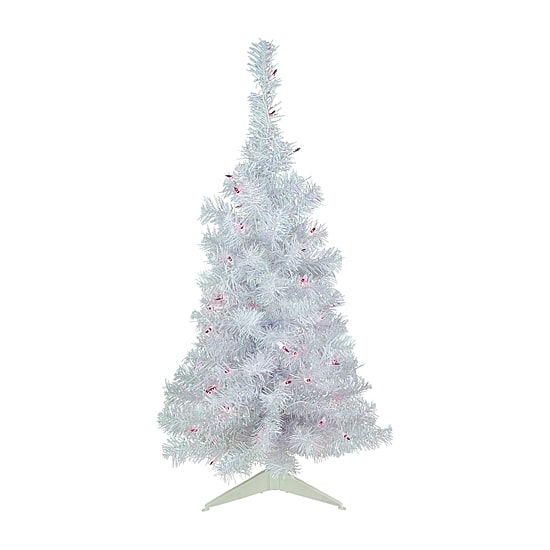 Northlight Rockport White Artificial  Purple Lights 3 Foot Pre-Lit Pine Christmas Tree