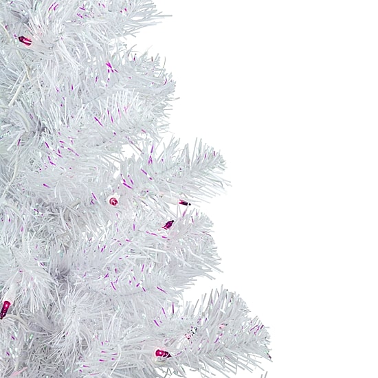 Northlight Rockport White Artificial  Purple Lights 3 Foot Pre-Lit Pine Christmas Tree
