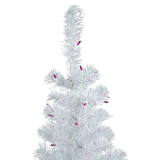 Northlight Rockport White Artificial  Purple Lights 3 Foot Pre-Lit Pine Christmas Tree