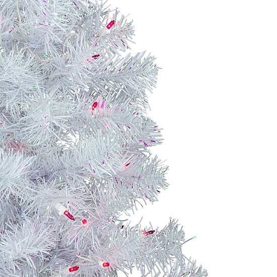 Northlight Rockport White Artificial  Pink Lights 3 Foot Pre-Lit Pine Christmas Tree