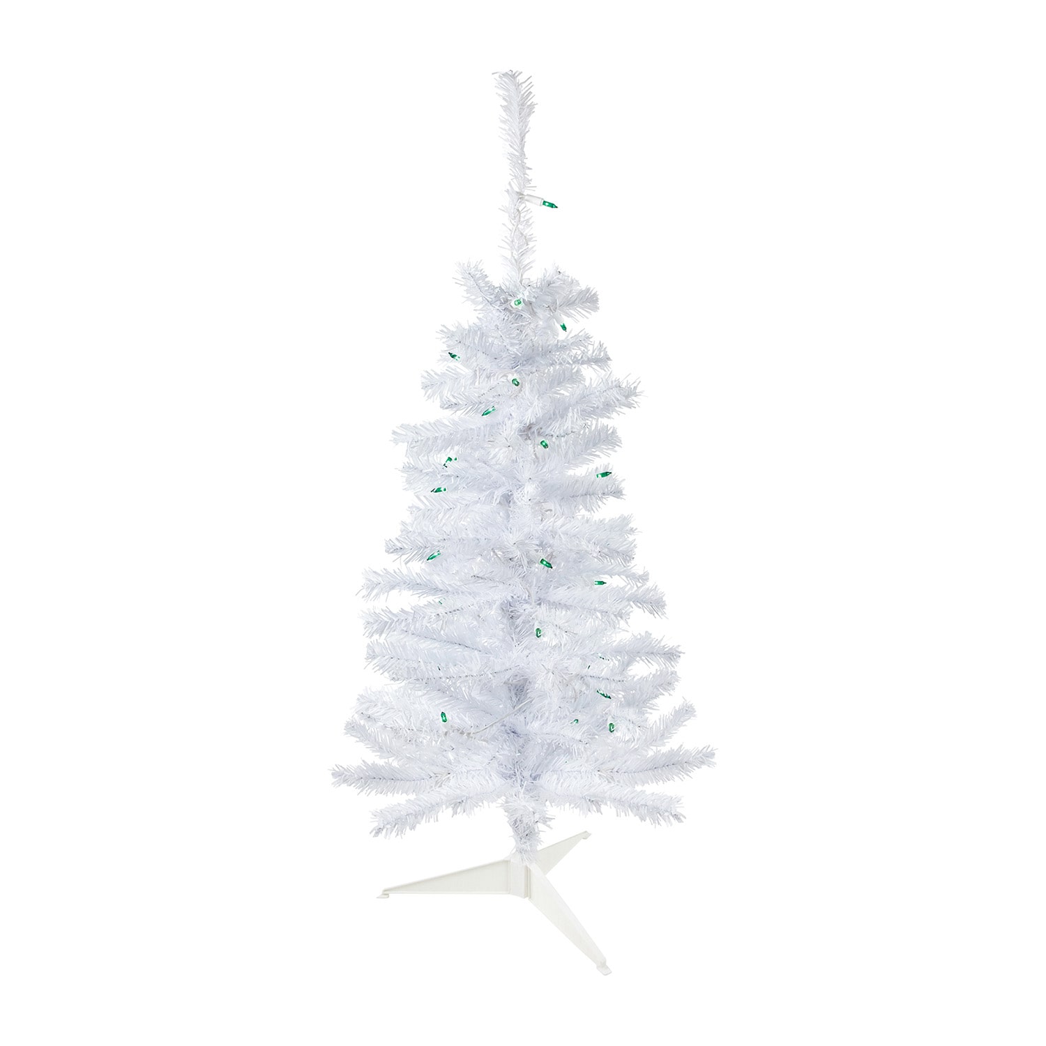 Northlight Woodbury White Slim Artificial  Green Lights 3 Foot Pre-Lit Pine Christmas Tree