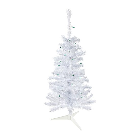 Northlight Woodbury White Slim Artificial  Green Lights 3 Foot Pre-Lit Pine Christmas Tree