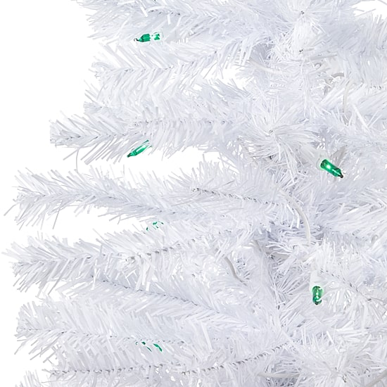Northlight Woodbury White Slim Artificial  Green Lights 3 Foot Pre-Lit Pine Christmas Tree