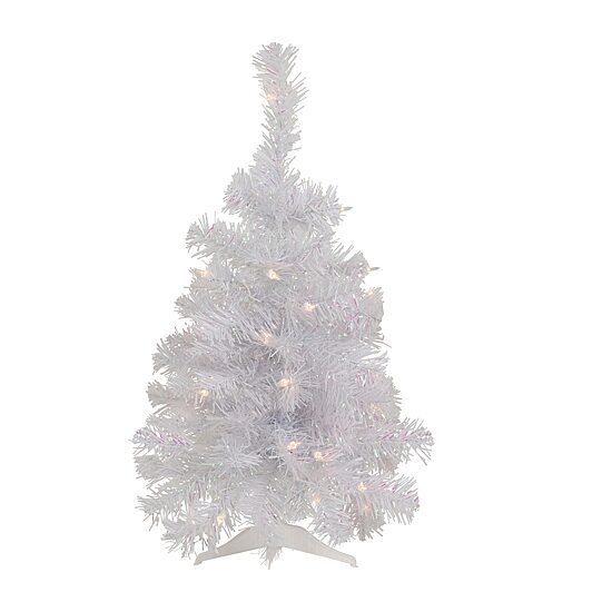 Northlight Rockport White Artificial  Clear Lights 2 Foot Pre-Lit Pine Christmas Tree