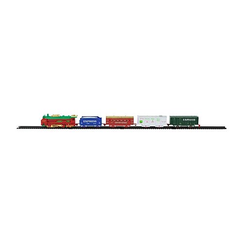 Northlight 21 Pc Green And Red Battery Operated Lighted And Animated Classic Train Set Christmas Tabletop Decor, One Size, Red
