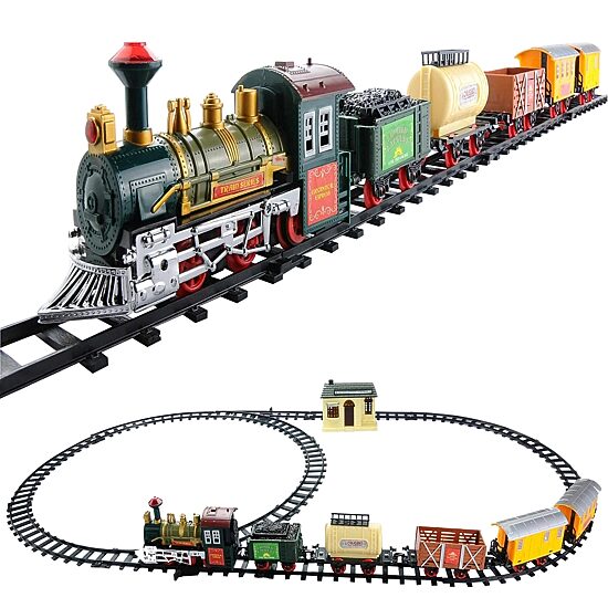 Northlight 18-Piece Lighted And Animated Continental Express Train Set With Sound Christmas Tabletop Decor