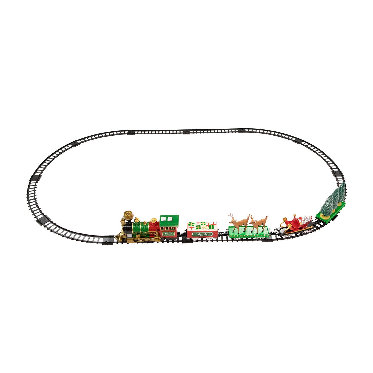 Northlight 22pc Battery Operated Lighted And Animated Train Set With Working Smokestack Christmas Tabletop Decor