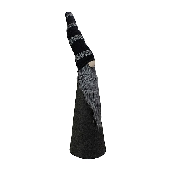Northlight 37in Led Lighted Black And Gray Knit  Christmas Christmas Gnome