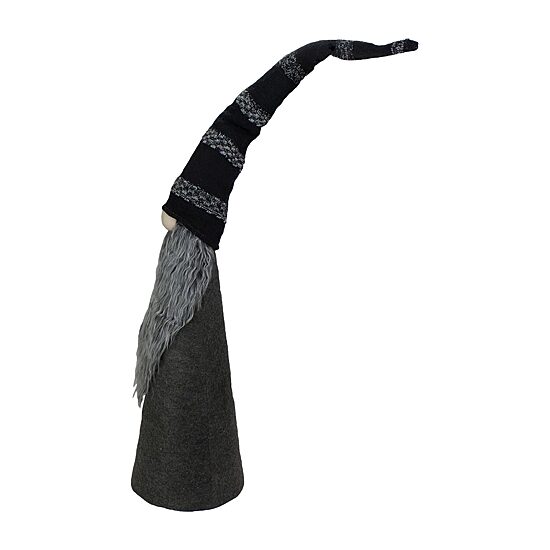 Northlight 37in Led Lighted Black And Gray Knit  Christmas Christmas Gnome