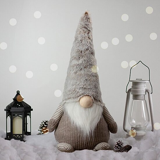 Northlight 23.5in Led Lighted Brown And White Knit  Christmas Christmas Gnome