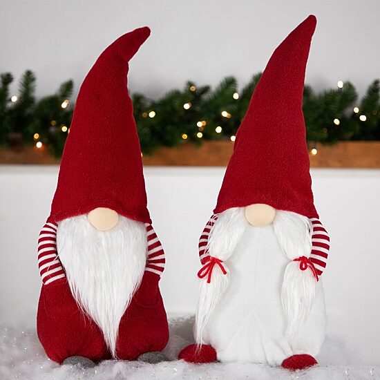 Northlight 20.5in Red And White Inhands In Pocketin Girl Christmas  Decoration Christmas Gnome