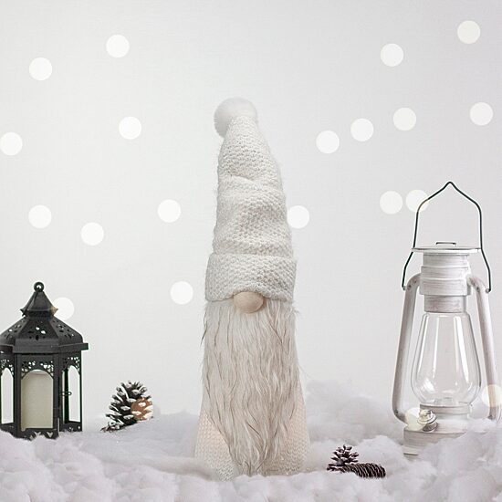 Northlight 20in Led Lighted White Knit  Christmas Christmas Gnome