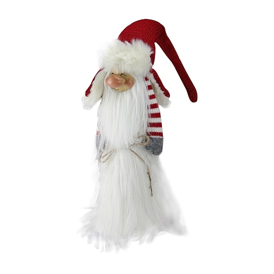 Northlight 35in Red And White Christmas Slim Santa  With White Fur Suit And Red Hat Christmas Gnome