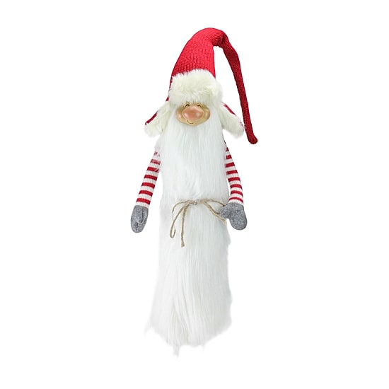 Northlight 35in Red And White Christmas Slim Santa  With White Fur Suit And Red Hat Christmas Gnome