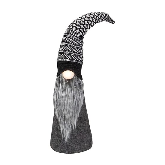 Northlight 20in Led Lighted Black And White  Christmas Christmas Gnome