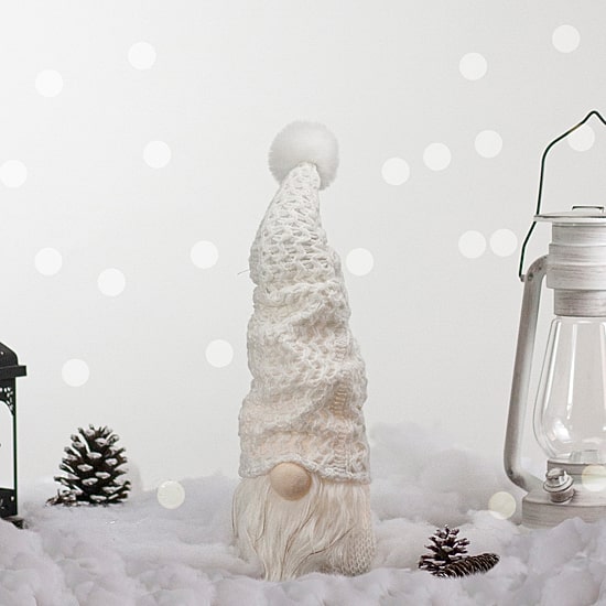 Northlight 16in Led Lighted White Knit  Christmas Christmas Gnome
