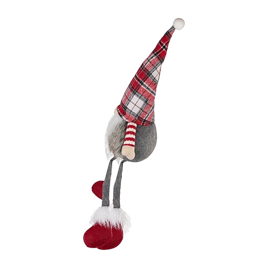 Northlight 20.5in Red  Gray And White Plaid Sitting  Christmas Decoration Christmas Gnome