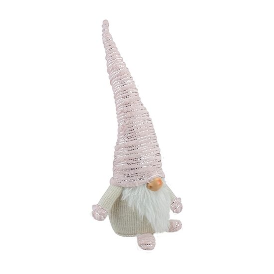 Northlight 16in Pink  Ivory And Silver Plump Christmas Christmas Gnome