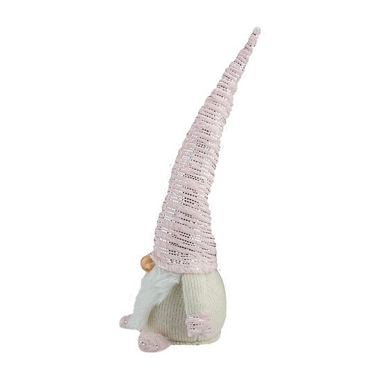 Northlight 16in Pink  Ivory And Silver Plump Christmas Christmas Gnome