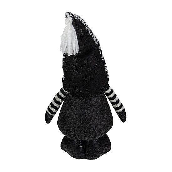 Northlight 17in Black And White Plush Knit  Christmas Christmas Gnome