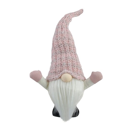 Northlight 14in Pink Led Lighted Rattan Round Christmas Christmas Gnome