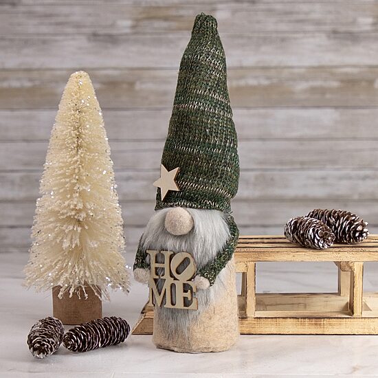 Northlight 14in Green Knit Standing Home  Christmas Christmas Gnome