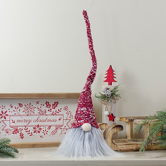 Northlight 18in Lighted Red And Gray Christmas Christmas Gnome
