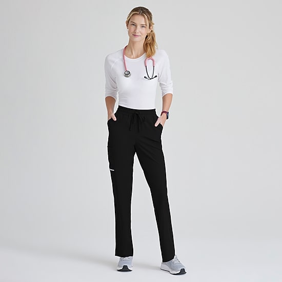 Skechers Skp623 Gamma 6-Pocket Mid-Rise Tapered Leg Womens Plus Tall Tag Free Stretch Fabric Moisture Wicking Scrub Pant