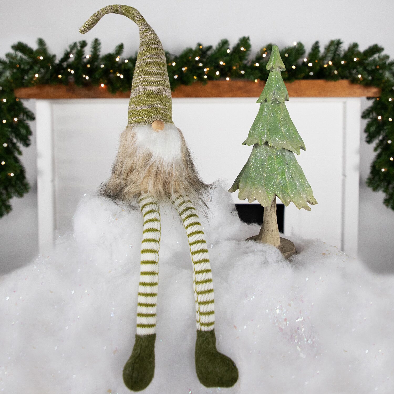 Northlight 26in Green And Beige Sitting  Christmas Christmas Gnome