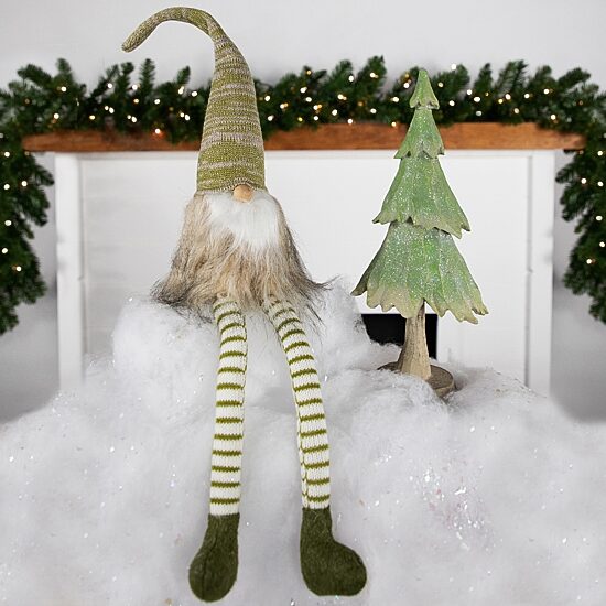 Northlight 26in Green And Beige Sitting  Christmas Christmas Gnome