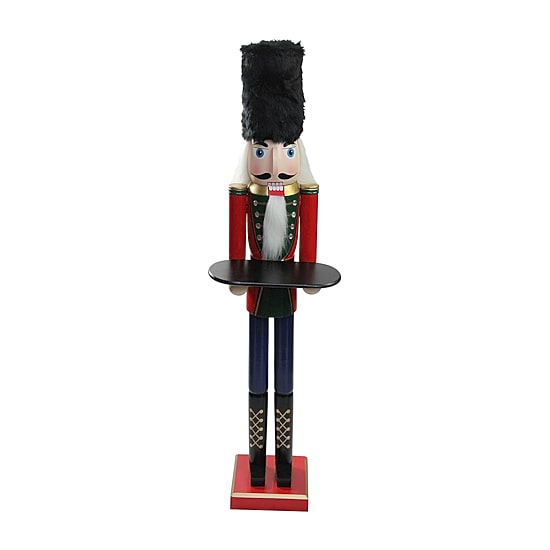 Northlight 48.25in Red And Black Butler  With Tray Christmas Nutcracker