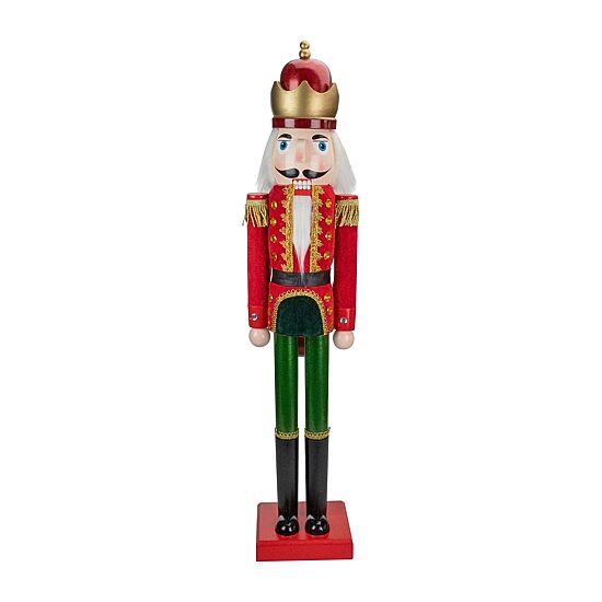 Northlight 35.5in Red And Green Velvet Wooden  King Christmas Nutcracker