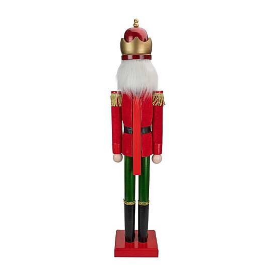 Northlight 35.5in Red And Green Velvet Wooden  King Christmas Nutcracker