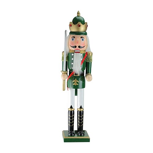 Northlight 24in Green And Gold King With Sword Christmas Nutcracker, One Size, Green